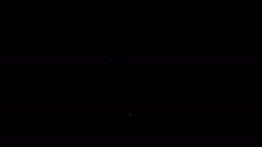 Siyah arkaplanda beyaz çizgi kilidi simgesi izole edildi. Asma kilit işareti. Güvenlik, güvenlik, koruma, gizlilik kavramı. 4K Video hareketli grafik canlandırması