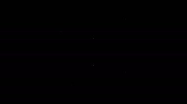 Beyaz çizgi göz tarama simgesi siyah arkaplanda izole edildi. Göz taraması yapılıyor. Güvenlik kontrol sembolü. Siber göz işareti. 4K Video hareketli grafik canlandırması