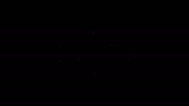 Beyaz çizgi Tuğla simgesi siyah arkaplanda izole edildi. 4K Video hareketli grafik canlandırması