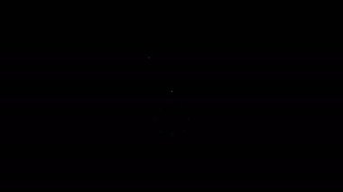 Siyah arkaplanda beyaz hat şifreli kilit ikonu var. Kombinasyon asma kilit. Güvenlik, güvenlik, koruma, şifre, gizlilik. 4K Video hareketli grafik canlandırması