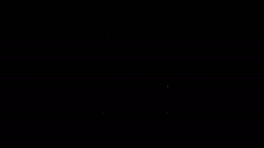 Beyaz çizgi Scooter dağıtım simgesi siyah arkaplanda izole edildi. Teslimat hizmeti konsepti. 4K Video hareketli grafik canlandırması