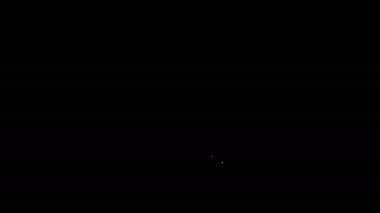 Siyah arkaplanda beyaz çizgi mobil akıllı telefon ve uygulama dağıtım ikonu izleniyor. Paket takibi. 4K Video hareketli grafik canlandırması