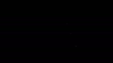 Beyaz çizgili el arabası ve siyah arka planda izole edilmiş kutular. Dolly sembolü. 4K Video hareketli grafik canlandırması