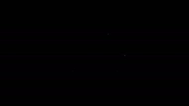 Beyaz çizgi kargo kamyonu ikonu siyah arka planda izole edildi. 4K Video hareketli grafik canlandırması