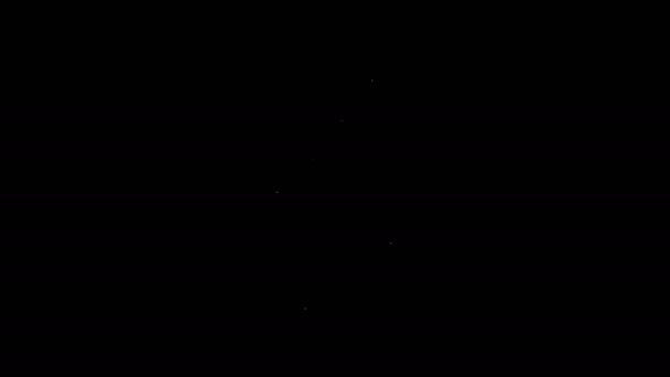 Fehér vonal Kézigránát ikon elszigetelt fekete háttérrel. Robbanás. 4K Videó mozgás grafikus animáció — Stock videók