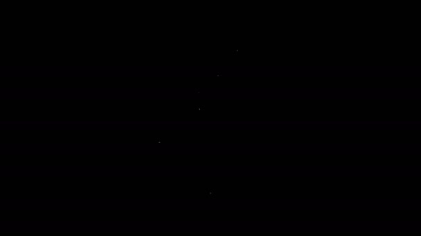 Witte lijn Handgranaat pictogram geïsoleerd op zwarte achtergrond. Explosie met bommen. 4K Video motion grafische animatie — Stockvideo