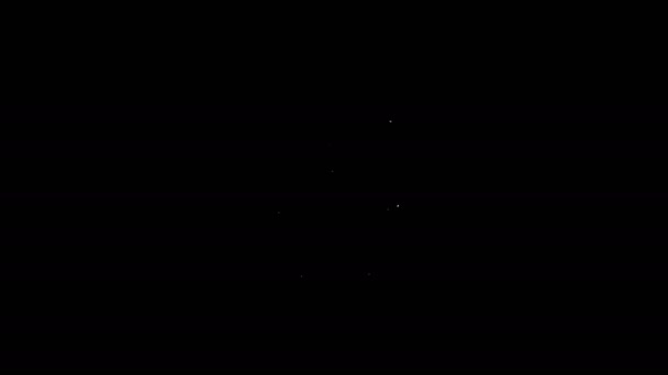 Linha branca Ícone de medalha de recompensa militar isolado em fundo preto. Assinatura do exército. Animação gráfica em movimento de vídeo 4K — Vídeo de Stock