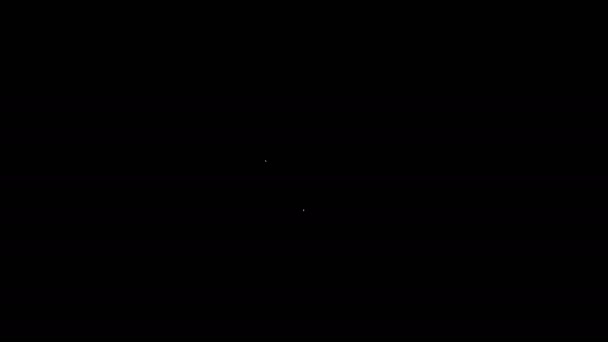 Biała ikona Kettlebell na czarnym tle. 4K Animacja graficzna ruchu wideo — Wideo stockowe