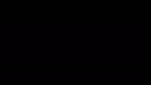 Weiße Linie Militär Belohnungsmedaille Symbol isoliert auf schwarzem Hintergrund. Armeezeichen. 4K Video Motion Grafik Animation — Stockvideo