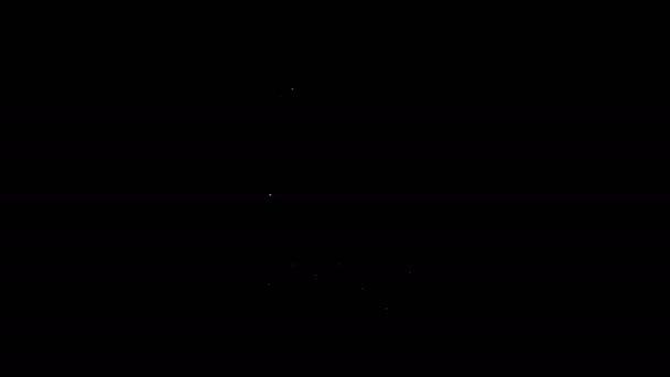 ホワイトラインペーパーシュレッダー秘密と黒の背景に隔離されたプライベートドキュメントオフィス情報保護アイコン。4Kビデオモーショングラフィックアニメーション — ストック動画