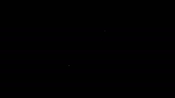 Weiße Linie Vorhängeschloss-Symbol isoliert auf schwarzem Hintergrund öffnen. Geöffnetes Schloss-Zeichen. Cyber-Sicherheitskonzept. Digitaler Datenschutz. Sicherheit. 4K Video Motion Grafik Animation — Stockvideo