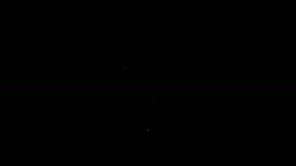 Weiße Linie Schloss-Symbol isoliert auf schwarzem Hintergrund. Vorhängeschloss. Sicherheit, Sicherheit, Schutz, Privatsphäre. 4K Video Motion Grafik Animation — Stockvideo