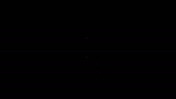 Línea blanca Icono clave aislado sobre fondo negro. Animación gráfica de vídeo 4K — Vídeo de stock