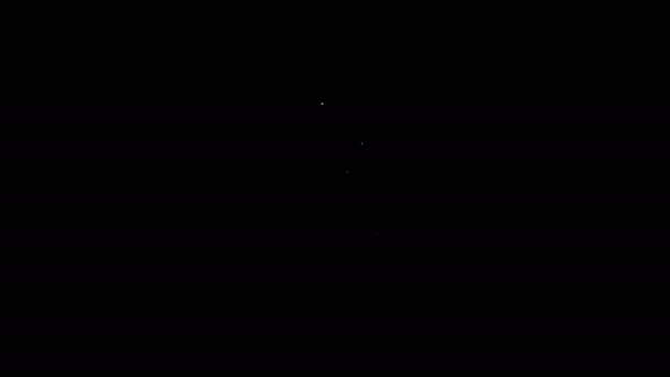 Bílá čára Klika ikona izolované na černém pozadí. Značka zámku dveří. Grafická animace pohybu videa 4K — Stock video