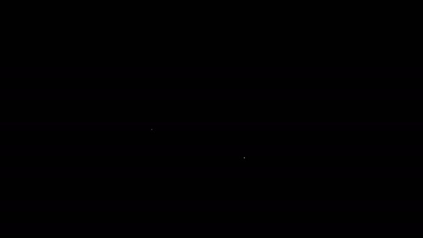 Witte lijn Bescherming van persoonsgegevens pictogram geïsoleerd op zwarte achtergrond. Spraakzeepbel en sleutel. 4K Video motion grafische animatie — Stockvideo