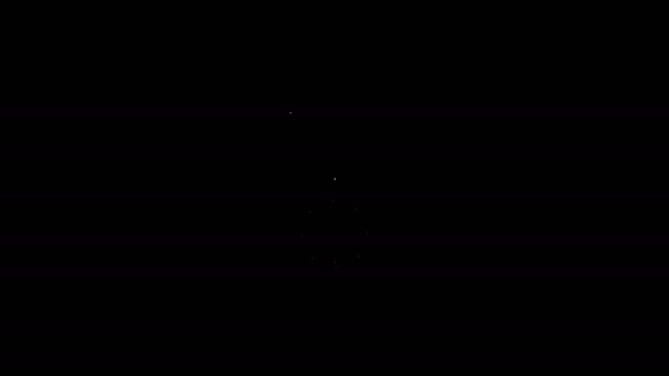 화이트 라인 안전 한 조합잠금 바퀴 아이콘검은 배경에서 분리. 연합 자물쇠. 보안, 안전, 보호, 비밀 번호 사생활. 4K 비디오 모션 그래픽 애니메이션 — 비디오
