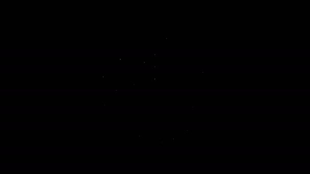 Witte lijn Vingerafdruk pictogram geïsoleerd op zwarte achtergrond. Identificatie app icoon. Identificatienummer. Aanraakbewijs. 4K Video motion grafische animatie — Stockvideo
