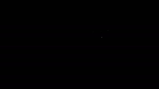 Піктограма білої лінії Конверт ізольовано на чорному тлі. Символ листа електронної пошти. 4K Відео рух графічна анімація — стокове відео