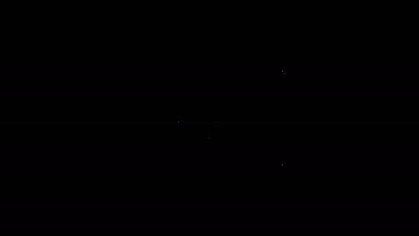 Bílá čára Ikona obálky izolovaná na černém pozadí. Symbol dopisu e-mailem. Grafická animace pohybu videa 4K — Stock video
