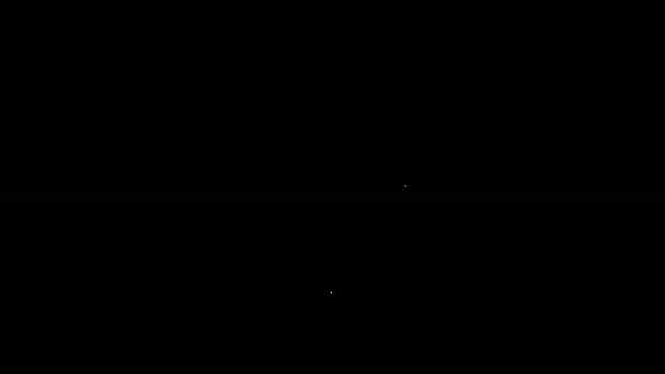白线秒表图标孤立在黑色背景.时间计时器标志。4K视频运动图形动画 — 图库视频影像