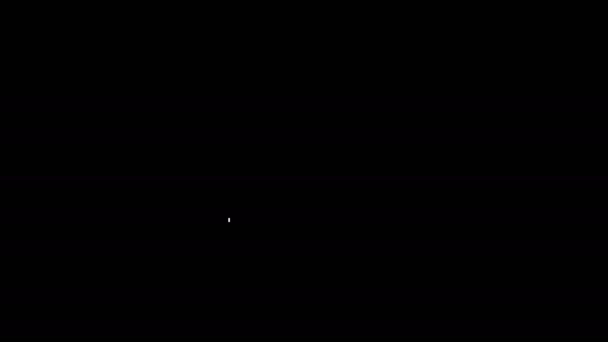 白い線黒の背景に隔離された倉庫アイコンを閉じます。4Kビデオモーショングラフィックアニメーション — ストック動画