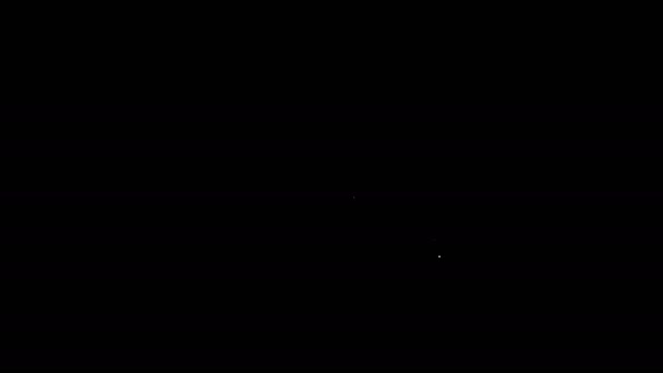 Vit linje kartong med trafiksymbol ikon isolerad på svart bakgrund. Lådan, paketet, paketskylten. Leverans, transport och frakt. 4K Video motion grafisk animation — Stockvideo