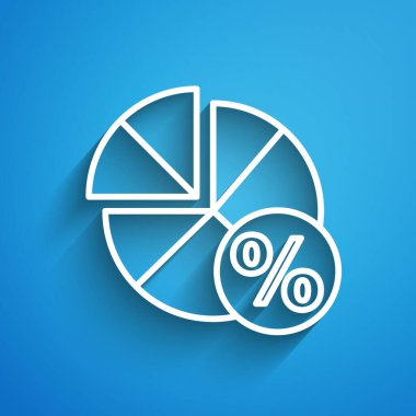 Beyaz çizgi matematik denklem sistemi mavi arkaplanda izole edilmiş konuşma balonu ikonu üzerinde. Uzun gölge. Vektör İllüstrasyonu