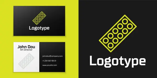 Logotipo Línea Pastillas Blister Icono Del Envase Aislado Sobre Fondo — Vector de stock