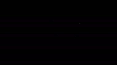 Beyaz çizgi Gözlük simgesi siyah arkaplanda izole edildi. Gözlük çerçevesi sembolü. 4K Video hareketli grafik canlandırması