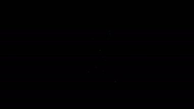 Beyaz çizgi bilim adamı simgesi siyah arkaplanda izole edildi. 4K Video hareketli grafik canlandırması