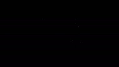 Siyah arkaplanda kardiyogram simgesi olan beyaz çizgi bilgisayar monitörü. Simge denetleniyor. Kalp atışı elle çizilmiş EKG monitörü. 4K Video hareketli grafik canlandırması