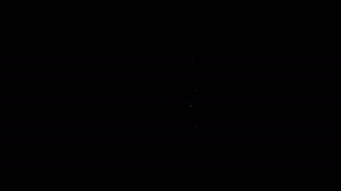 Siyah arka planda izole edilmiş beyaz çizgili cam şişe. Tıbbi ve kozmetik ürünler için konteynır. 4K Video hareketli grafik canlandırması