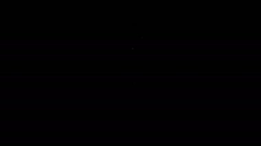 Beyaz çizgi şırınga simgesi siyah arkaplanda izole edildi. Aşı için şırınga, aşı, iğne, grip aşısı. Tıbbi ekipman. 4K Video hareketli grafik canlandırması