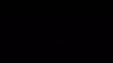Beyaz çizgi Meteoroloji termometresi siyah arkaplanda izole edilmiş ikonu ölçüyor. Termometre termometresi sıcak ya da soğuk hava gösteriyor. 4K Video hareketli grafik canlandırması