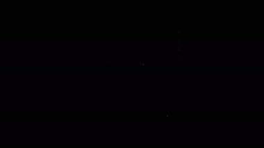 Prizma simgesindeki beyaz çizgi ışığı siyah arkaplanda izole edilmiş. Cam prizmada gökkuşağı spektrum dağılımı optik etkisi. 4K Video hareketli grafik canlandırması