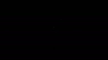 Beyaz çizgi büyüteç simgesi siyah arkaplanda izole edilmiş. Arama, odaklanma, yakınlaştırma, iş sembolü. 4K Video hareketli grafik canlandırması