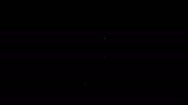 Beyaz çizgi kitabı simgesi siyah arkaplanda izole edildi. 4K Video hareketli grafik canlandırması