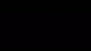Beyaz çizgi İşlemci simgesi siyah arkaplanda izole edildi. İşlemci, merkezi işlem birimi, mikroçip, mikro devre, bilgisayar işlemcisi, çip. 4K Video hareketli grafik canlandırması