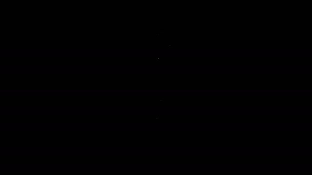 Άσπρη γραμμή Το εικονίδιο της σύριγγας απομονώνεται σε μαύρο φόντο. Σύριγγα για εµβόλιο, εµβολιασµό, ένεση, γρίπη. Ιατρικός εξοπλισμός. 4K Γραφική κίνηση κίνησης βίντεο — Αρχείο Βίντεο
