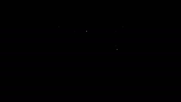 Witte lijn Open boek pictogram geïsoleerd op zwarte achtergrond. 4K Video motion grafische animatie — Stockvideo