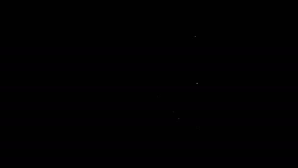Ligne blanche Moniteur d'ordinateur avec clavier et icône de la souris isolés sur fond noir. Panneau composant PC. Animation graphique de mouvement vidéo 4K — Video