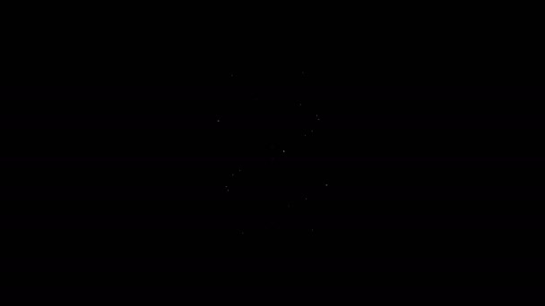 黒の背景に隔離された白い線のDNAシンボルアイコン。4Kビデオモーショングラフィックアニメーション — ストック動画