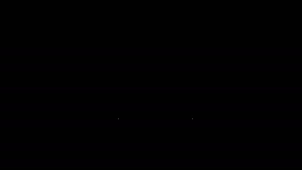 Línea blanca Icono de imán aislado sobre fondo negro. Imán de herradura, magnetismo, magnetización, atracción. Animación gráfica de vídeo 4K — Vídeo de stock