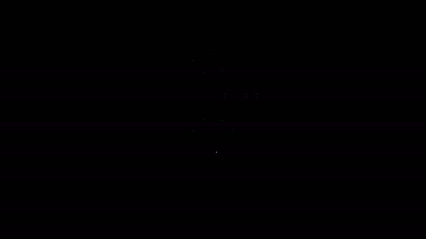 Witte lijn aarde bol pictogram geïsoleerd op zwarte achtergrond. 4K Video motion grafische animatie — Stockvideo