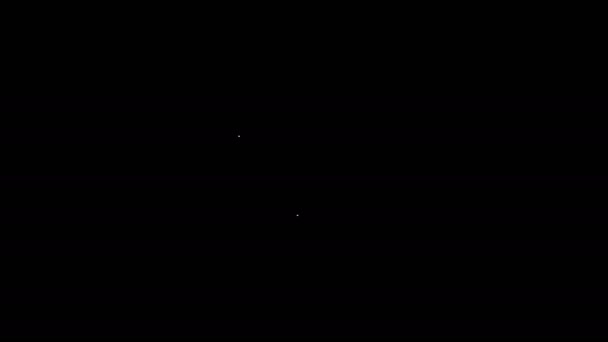 Biała linia Rurka badawcza i ikona badania chemicznego kolby izolowana na czarnym tle. Szkło laboratoryjne. 4K Animacja graficzna ruchu wideo — Wideo stockowe