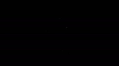 Siyah arka planda beyaz ölçekli adalet simgesi var. Hukuk mahkemesi sembolü. Denge tabelaları. 4K Video hareketli grafik canlandırması