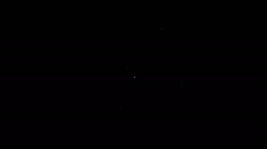 Siyah arka planda kalkan ikonu olan beyaz çizgi tıp hastanesi binası. Sağlık sigortası. Güvenlik, güvenlik, koruma kavramı. 4K Video hareketli grafik canlandırması