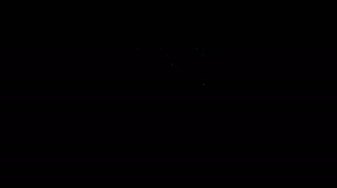 Beyaz çizgi aile sigortası. Siyah arka planda kalkan simgesi var. Güvenlik, güvenlik, koruma, konsept koruma. 4K Video hareketli grafik canlandırması