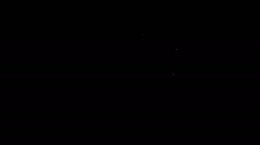 Beyaz çizgi evrak çantası simgesi siyah arkaplanda izole edildi. İş ilanı. İş portföyü. 4K Video hareketli grafik canlandırması