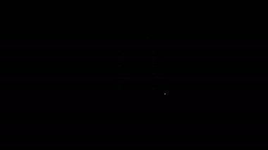 Beyaz çizgi Raporu dosya simgesi siyah arkaplanda izole edildi. Kontrol listesi simgesi. İş konsepti. 4K Video hareketli grafik canlandırması